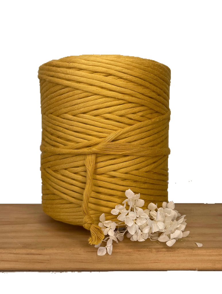 1kg 5mm 100% Pure Deluxe Macrame Cotton 1ply String - Mustard