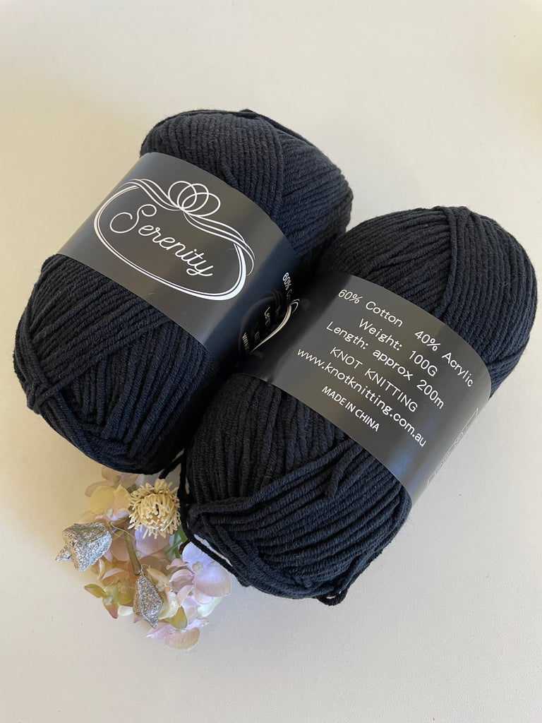 KK Serenity Cotton Yarn - Black (21)