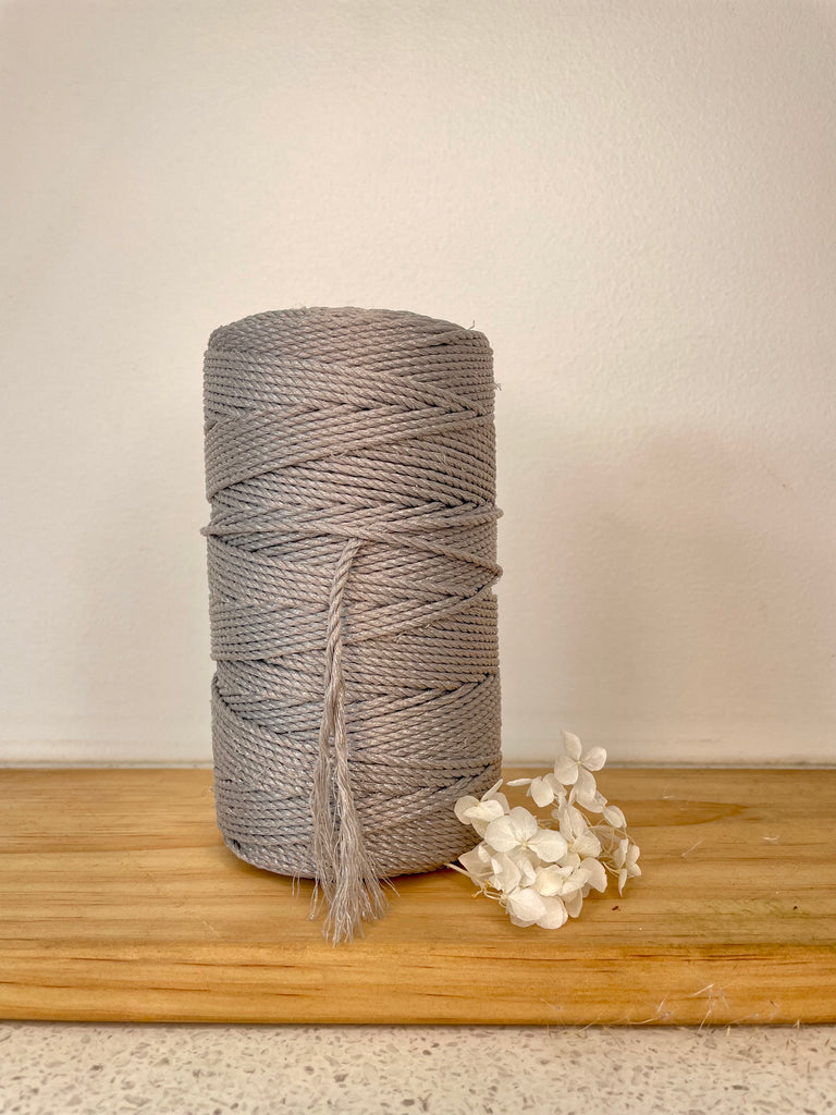 Metallic 1.5mm 3ply Rope - 500g - Silver