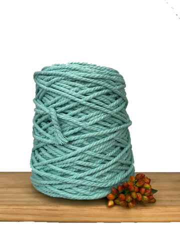 Coloured 3 ply Recycled Macrame Cotton Rope - 5mm - Mint