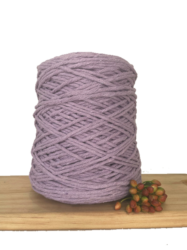 1kg Coloured 1ply Recycled Macrame  Cotton String - 3mm - Lavender