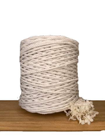 1kg 4mm 100% Pure Deluxe Macrame Cotton 3ply Rope - White