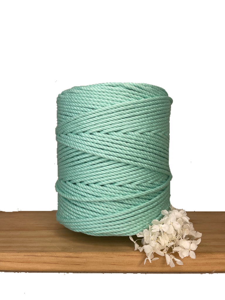 1kg 4mm 100% Pure Deluxe Macrame Cotton 3ply Rope - Spearmint
