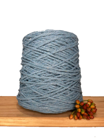 1kg Coloured 1ply Recycled Macrame Cotton String - 3mm - Dusty Blue