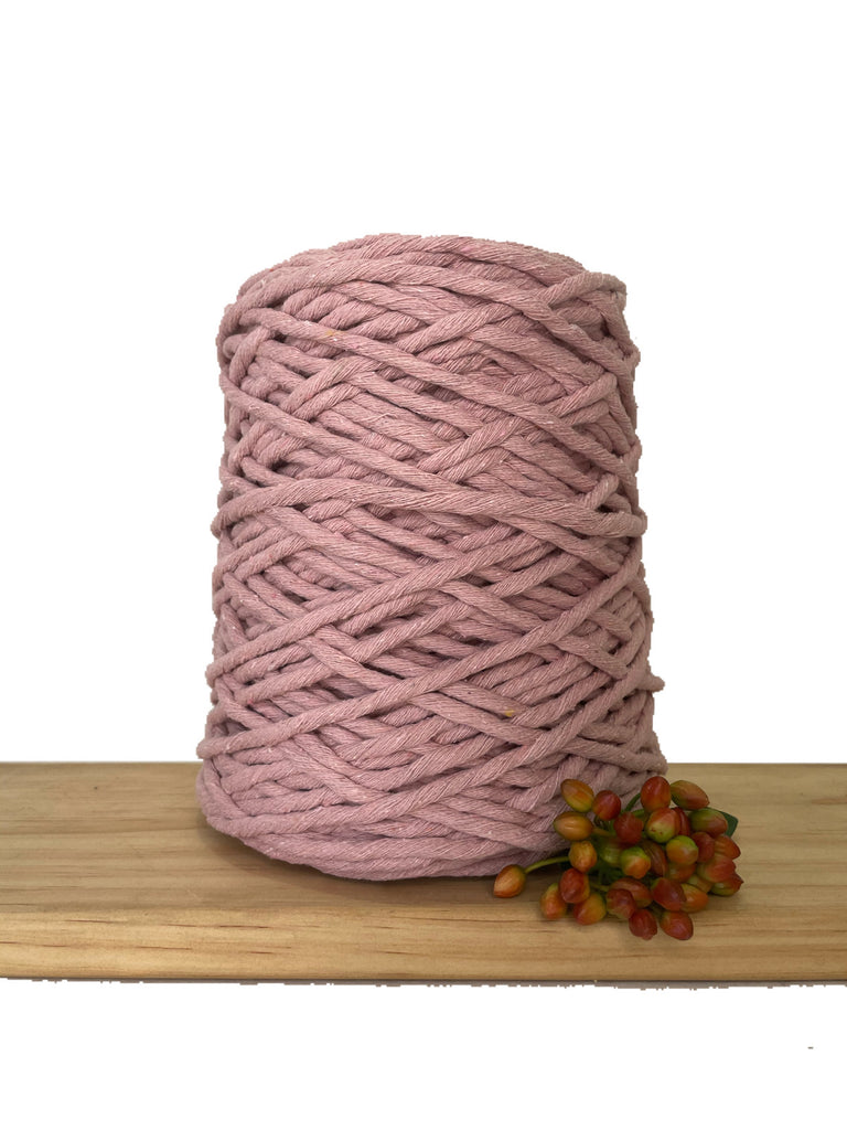 1kg Coloured 1ply Macrame Cotton String - 5mm - Vintage Rose
