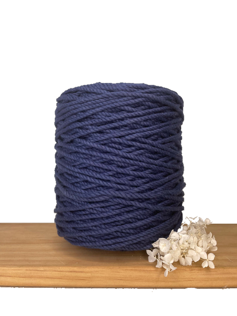 1kg 4mm 100% Pure Deluxe Macrame Cotton 3ply Rope - Navy