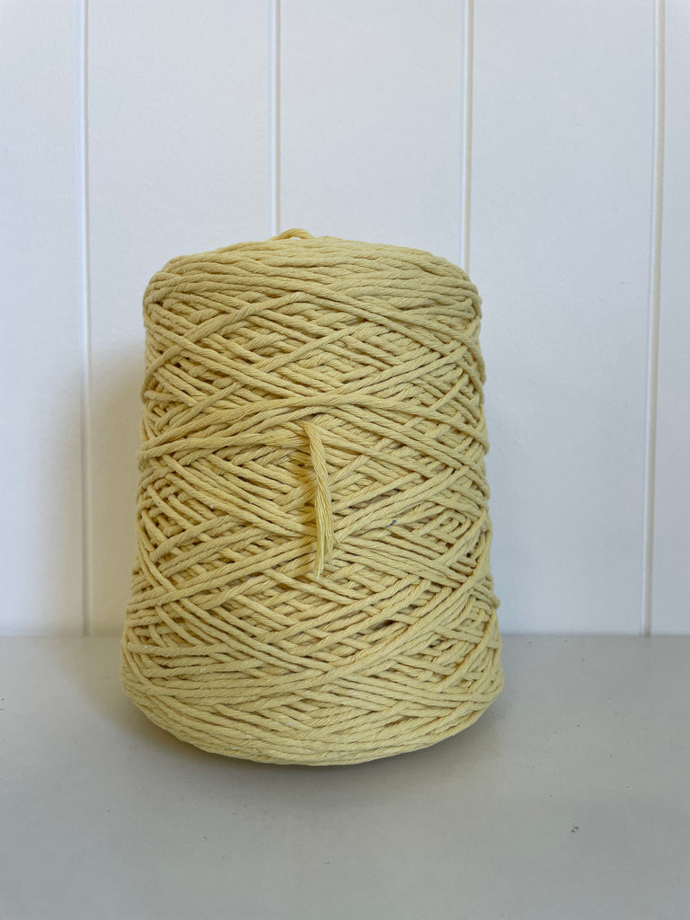 Coloured 1ply Cotton Warping Macrame Crochet String - 1.5mm - Light Yellow