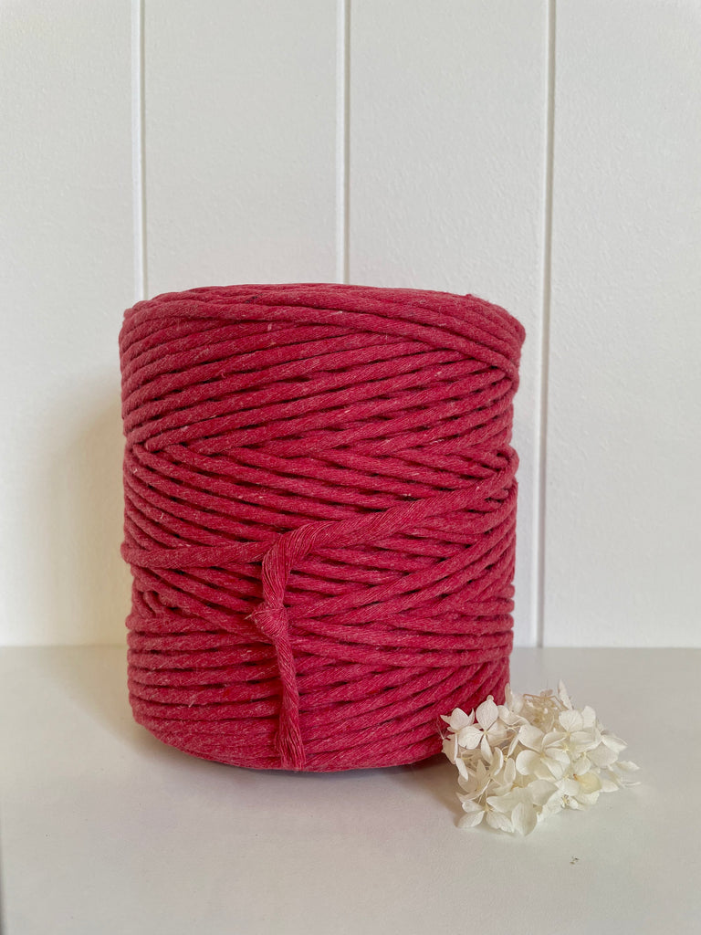 1kg 5mm 1ply Deluxe Recycled Cotton String - Pompei Red