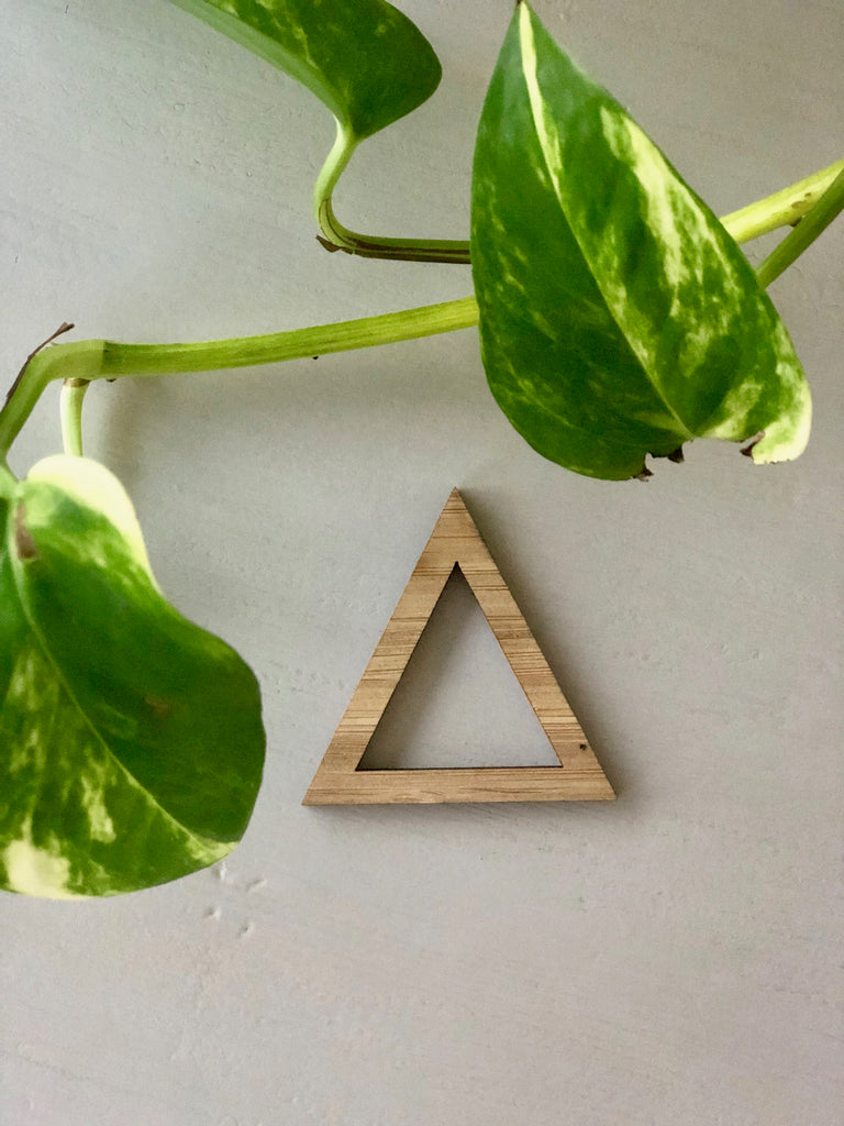Bamboo Pendant Frame - Triangle - 5 Pack