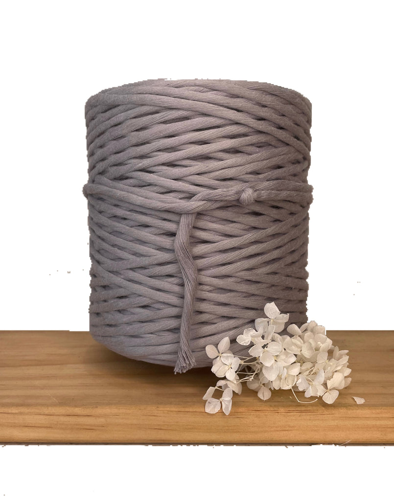 1kg 5mm 100% Pure Deluxe Macrame Cotton 1ply String - Light Grey