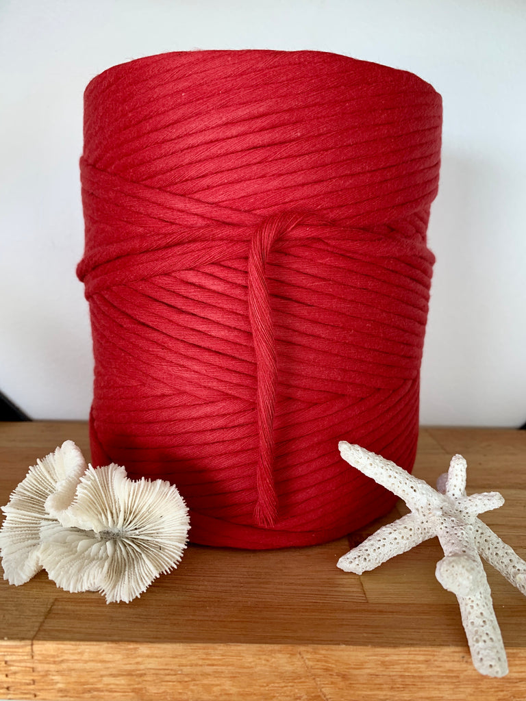 1kg 5mm 100% Pure Deluxe Macrame Cotton 1ply String - Pompei Red