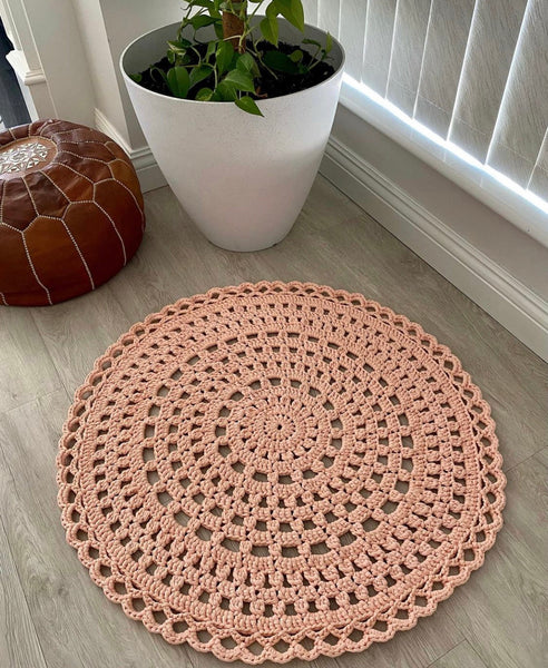 “Peachy” Crochet Floor Rug Pattern – Knot Knitting