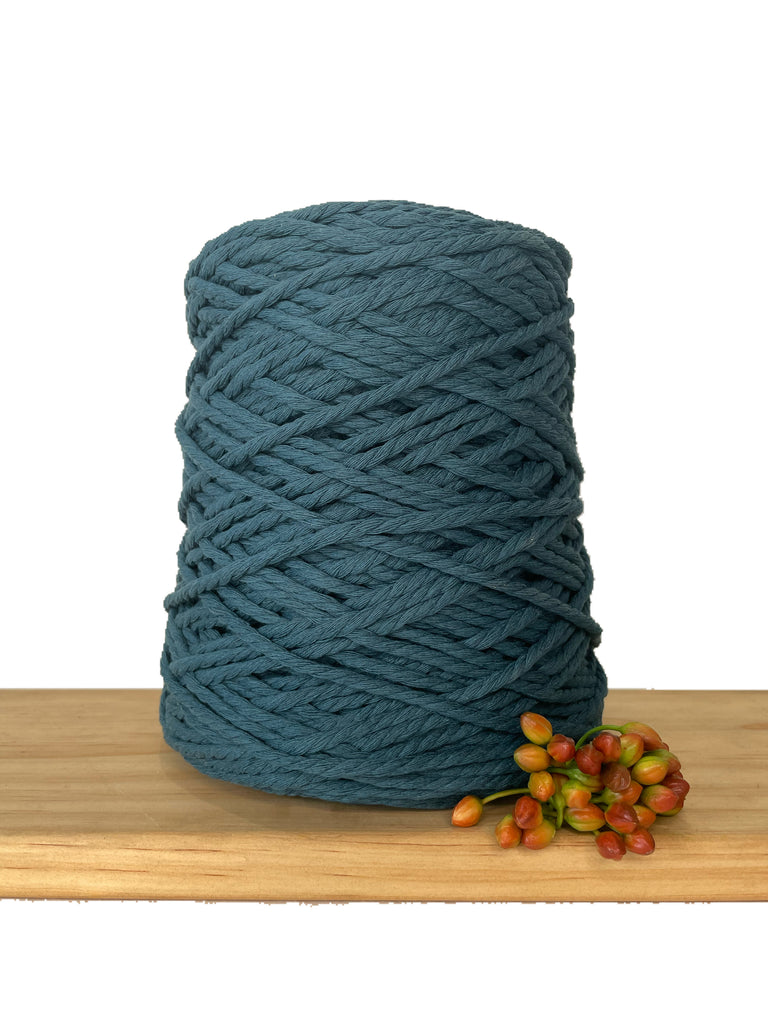 1kg Coloured 3 ply Recycled Macrame Cotton Rope - 4mm - Mallard
