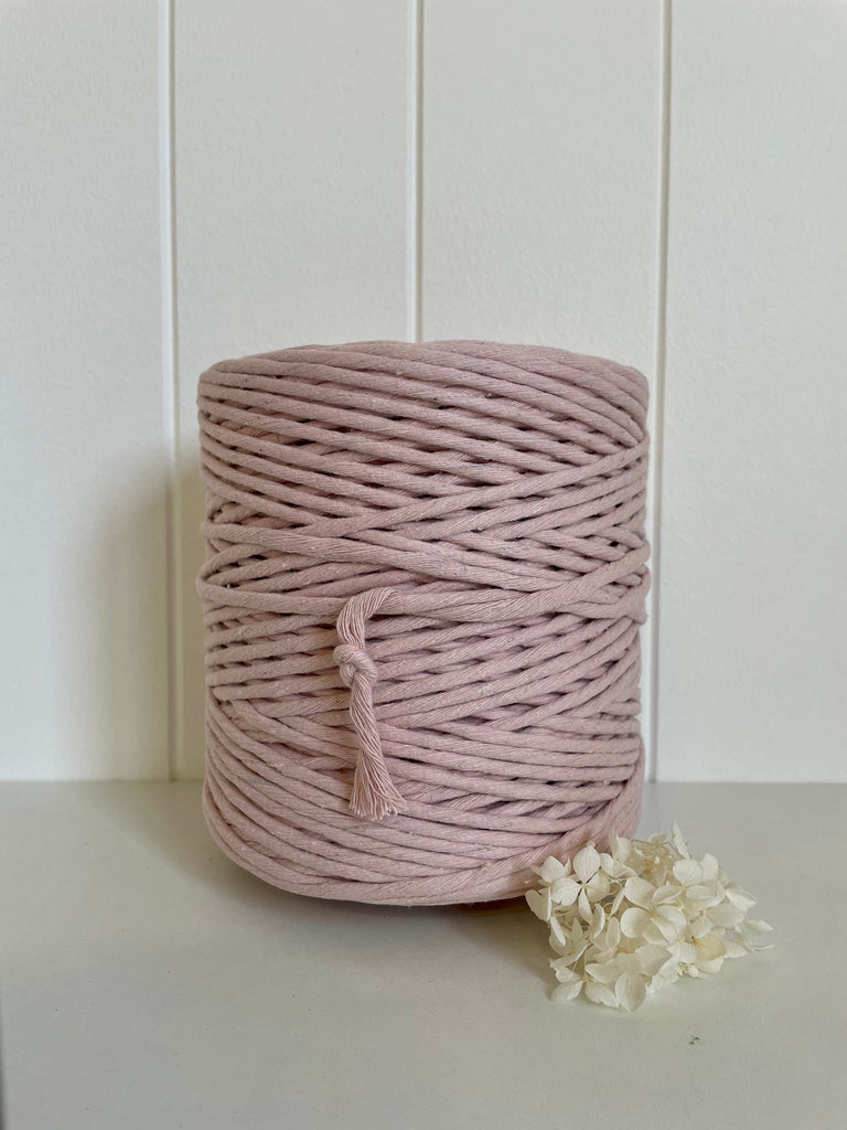 1kg 5mm 1ply Deluxe Recycled Cotton String - Blush