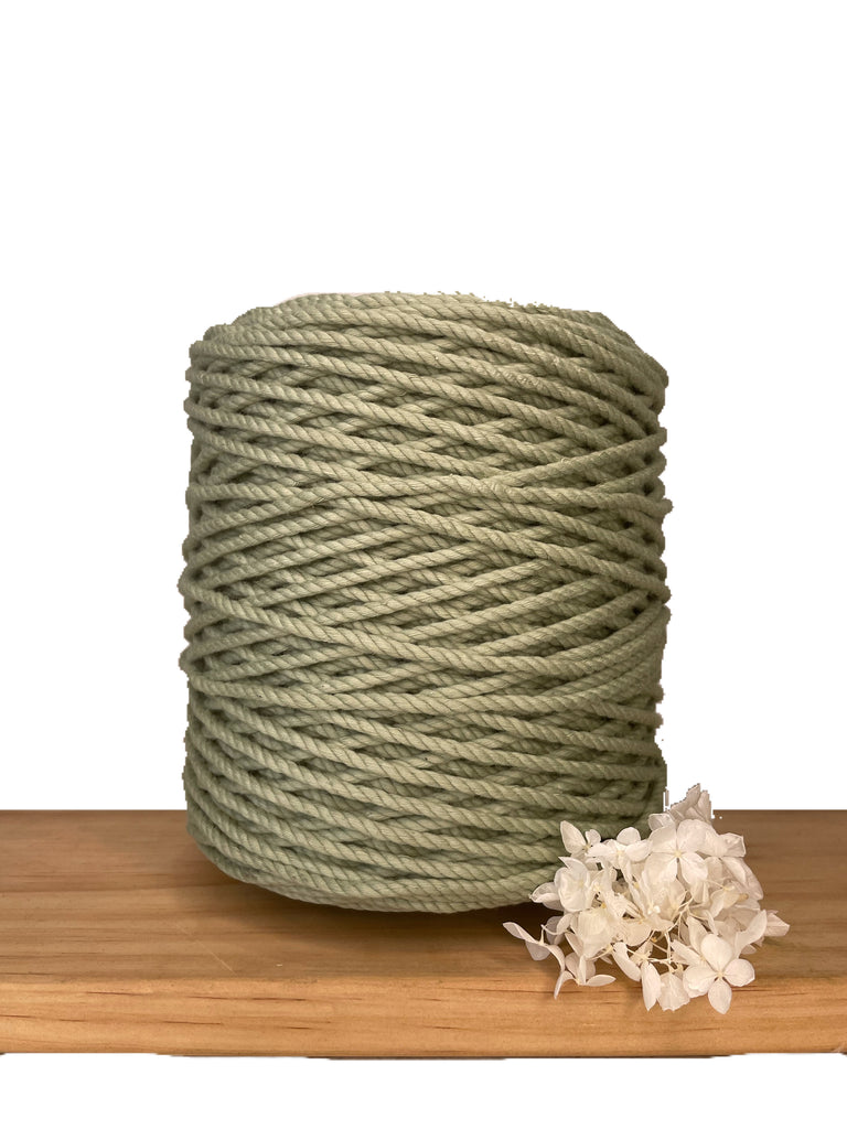 1kg 4mm 100% Pure Deluxe Macrame Cotton 3ply Rope - Sage