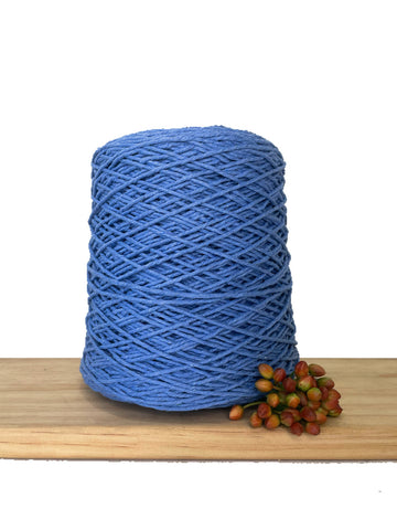Coloured 1ply Cotton Warping Macrame Crochet String - 1.5mm - Santorini Blue