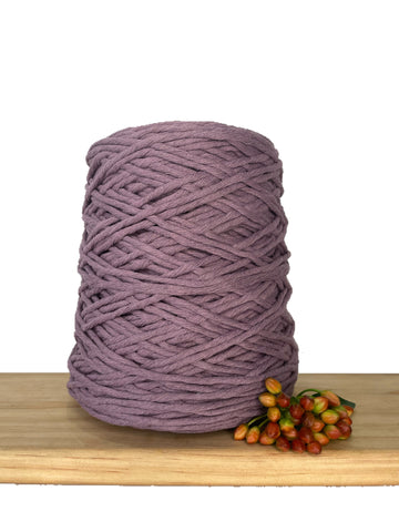 1kg Coloured 1ply Recycled Macrame Cotton String - 3mm - Amethyst