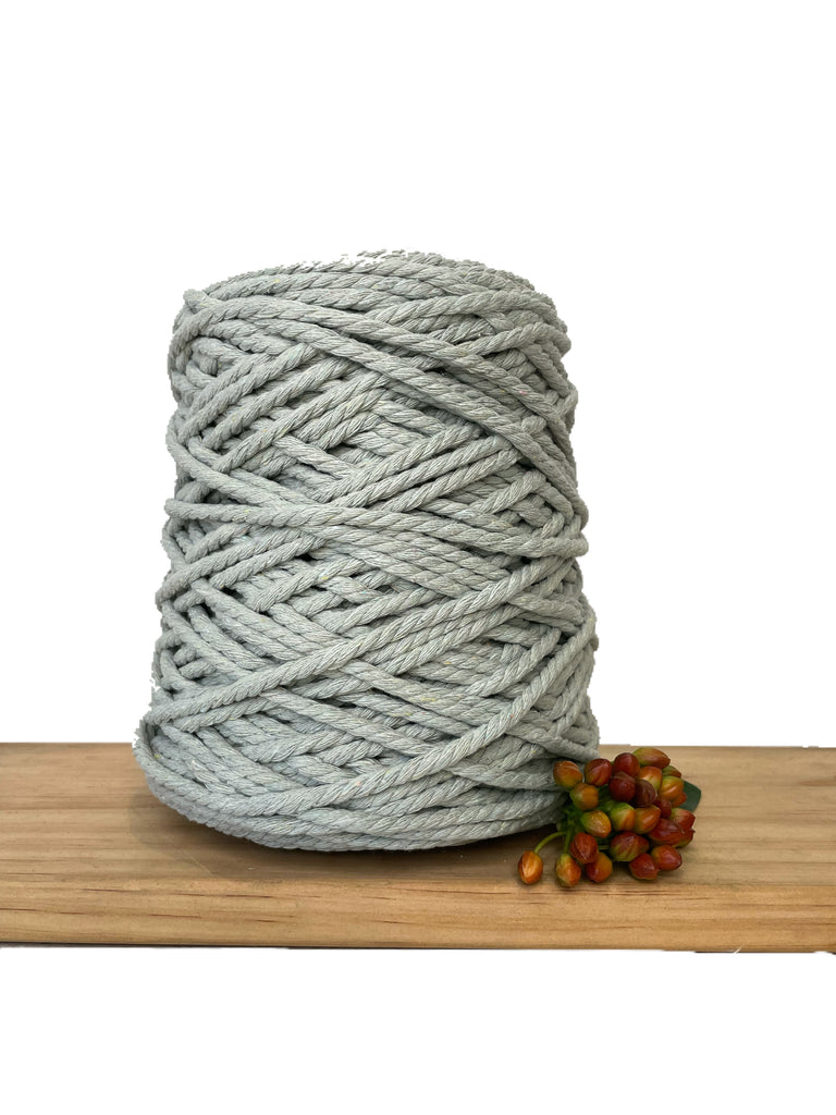 Coloured 3 ply Recycled Macrame Cotton Rope - 5mm - Softest Sage