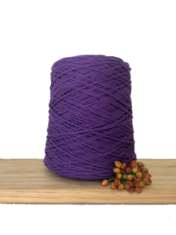 Coloured 1ply Cotton Warping Macrame Crochet String - 1.5mm - Cadbury Purple