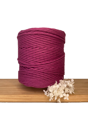 1kg 4mm 100% Pure Deluxe Macrame Cotton 3ply Rope - Berry