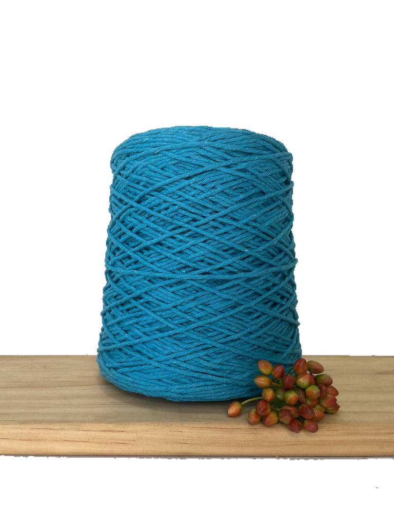 Coloured 1ply Cotton Warping Macrame Crochet String - 1.5mm - Aquamarine