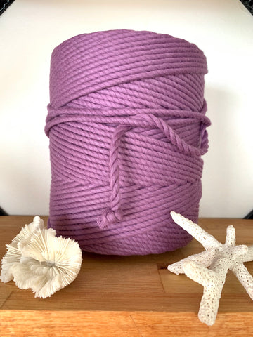1kg 5mm 100% Pure Deluxe Macrame Cotton 3ply Rope - Grape