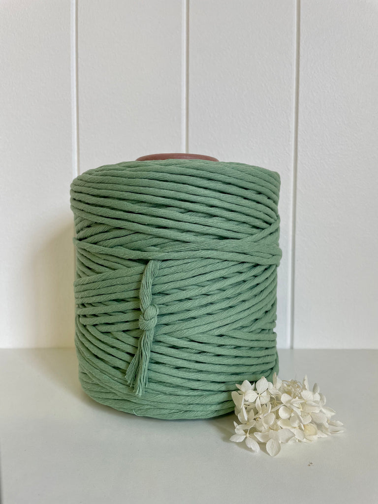 1kg 5mm 1ply Deluxe Recycled Cotton String - Persian Green