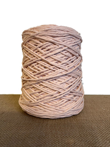 1kg Coloured 1ply Recycled Macrame Cotton String - 3mm - Soft Peach