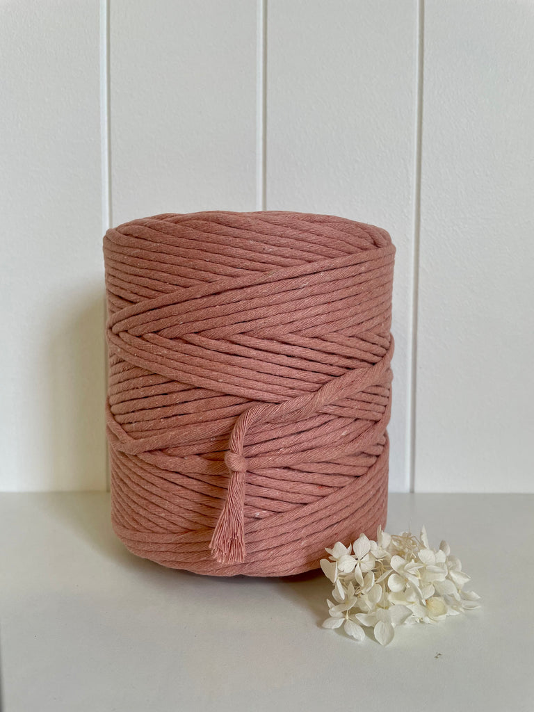 1kg 5mm 1ply Deluxe Recycled Cotton String - Sugar Coral