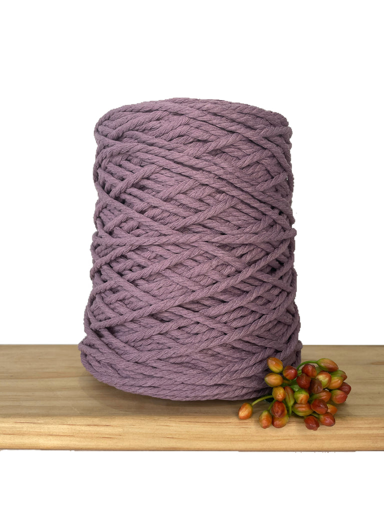 1kg Coloured 3 ply Recycled Macrame Cotton Rope - 4mm - Amethyst
