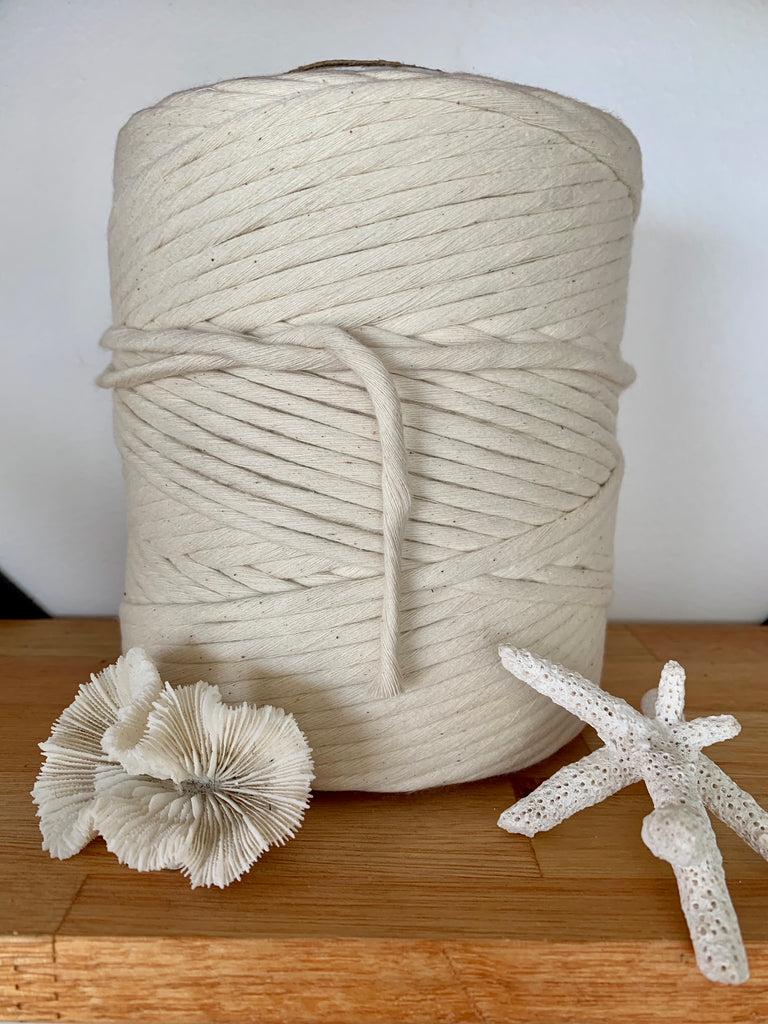 1kg 5mm 100% Pure Deluxe Macrame Cotton 1ply String - Natural