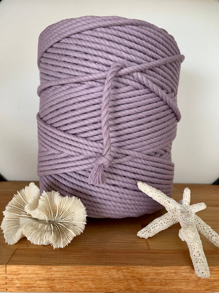 1kg 5mm 100% Pure Deluxe Macrame Cotton 3ply Rope - Dusty Mauve